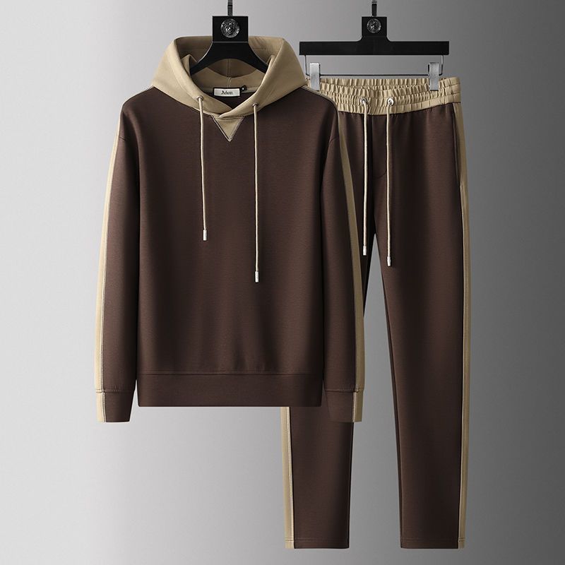 Men's Fleece-Lined Hooded Tracksuit Set