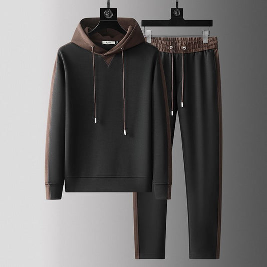 Men's Fleece-Lined Hooded Tracksuit Set