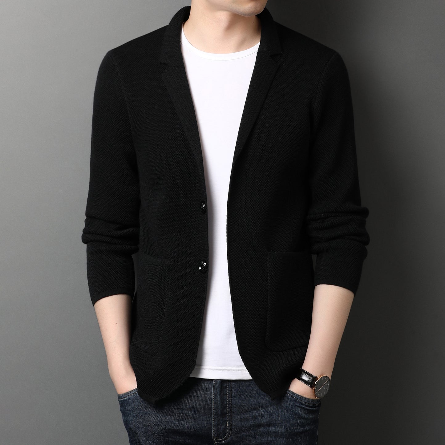 Men's knitted cardigan